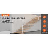 VEVOR Cable Railing Post 42 in. L x 2 in. W x 2 in. H 30° Angled Hole Stair Railing Post SUS304 Stainless Steel Rail Post