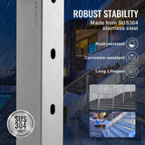 VEVOR Cable Railing Post 42 in. L x 2 in. W x 2 in. H 30° Angled Hole Stair Railing Post SUS304 Stainless Steel Rail Post