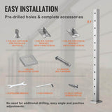 VEVOR Cable Railing Post 42 in. L x 2 in. W x 2 in. H 30° Angled Hole Stair Railing Post SUS304 Stainless Steel Rail Post