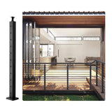 VEVOR Cable Railing Post 36 in. L x 2 in. W x 2 in. H Steel Horizontal Hole Deck Railing Post SUS304 Stainless Steel Rail Post