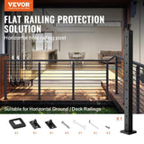 VEVOR Cable Railing Post 36 in. L x 2 in. W x 2 in. H Steel Horizontal Hole Deck Railing Post SUS304 Stainless Steel Rail Post