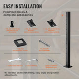 VEVOR Cable Railing Post 36 in. L x 2 in. W x 2 in. H Steel Horizontal Hole Deck Railing Post SUS304 Stainless Steel Rail Post