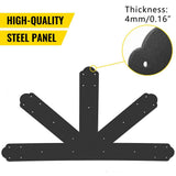 VEVOR Gable Plate Black Powder-Coated Truss Connector Plates 12:12 Pitch Gable Bracket 0.16 in. Steel Truss Nail Plates
