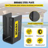 VEVOR 12-Pieces Concealed Joist Hanger 2 in. x 4 in. Outdoor Concealed Joist Bracket Q235 Steel Plate Powder-Coated, Black