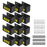 VEVOR 12-Pieces Concealed Joist Hanger 2 in. x 4 in. Outdoor Concealed Joist Bracket Q235 Steel Plate Powder-Coated, Black