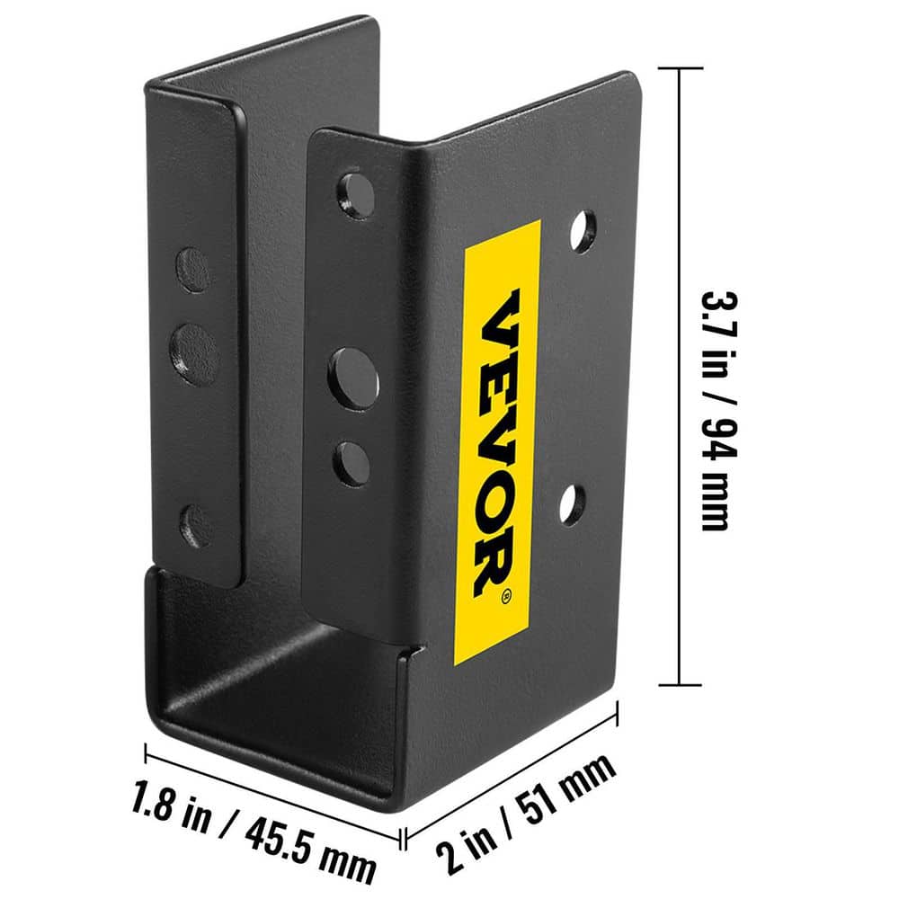 VEVOR 12-Pieces Concealed Joist Hanger 2 in. x 4 in. Outdoor Concealed Joist Bracket Q235 Steel Plate Powder-Coated, Black