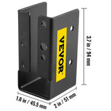 VEVOR 12-Pieces Concealed Joist Hanger 2 in. x 4 in. Outdoor Concealed Joist Bracket Q235 Steel Plate Powder-Coated, Black