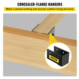 VEVOR 12-Pieces Concealed Joist Hanger 2 in. x 4 in. Outdoor Concealed Joist Bracket Q235 Steel Plate Powder-Coated, Black