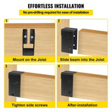 VEVOR 12-Pieces Concealed Joist Hanger 2 in. x 4 in. Outdoor Concealed Joist Bracket Q235 Steel Plate Powder-Coated, Black
