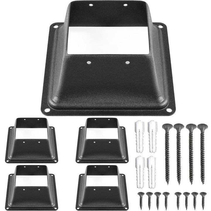 VEVOR 5 PCS Deck Post Base Skirt 4 in. x 4 in. Post Support Flange 2.5 LBS. with Thick Steel for Deck Supports Porch Railings