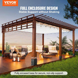 VEVOR Post Base 4 in. x 4 in. Internal 3.6 in. x 3.6 in. Heavy-Duty Powder-Coated Decking Board Steel Post Bracket (2-Pieces)