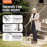 VEVOR Handrails for Outdoor Steps, 70.9 in./ 180cm Length Stair Hand Rail Kit, Transitional Stainless Steel Railings