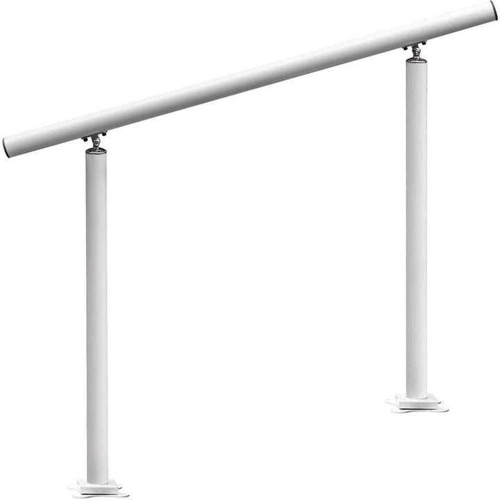 VEVOR 3 ft. Aluminum Handrail Fits 2 Steps or 3 Steps Flexible Handrails for Outdoor Deck, White