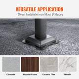 VEVOR Stair Handrail Railing 3 ft. 3 Steps Handrails for Outdoor 35.82 in. H x 5.3 in. W Black Carbon Steel Stair Railing Kit