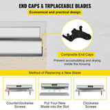 VEVOR Drywall Skimming Blade 40 In. Smoothing Knife European Stainless Steel Construction Knife Aluminum Blade Profile