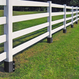 VEVOR Fence Post Anchor Ground Spike 8-Pack 24 in. x 4 in. x 4 in. Outer Diameter Metal Black Powder Coated Post Stake Ground.