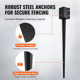 VEVOR Fence Post Anchor Ground, 4-Pack 36 in. L x 4 in. W x 4 in. H Outer Diameter, Metal Powder Coated Post Stake Ground