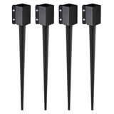 VEVOR Fence Post Anchor Ground, 4-Pack 36 in. L x 4 in. W x 4 in. H Outer Diameter, Metal Powder Coated Post Stake Ground
