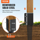 VEVOR Fence Post Anchor Ground, 4-Pack 36 in. L x 4 in. W x 4 in. H Outer Diameter, Metal Powder Coated Post Stake Ground
