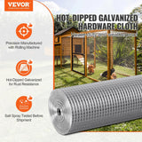 VEVOR Hardware Cloth 1/2 in. x 2 ft. x 100 ft. 19-Gauge Hardware Cloth Galvanized Wire Mesh Roll Chicken Wire Fencing Wire