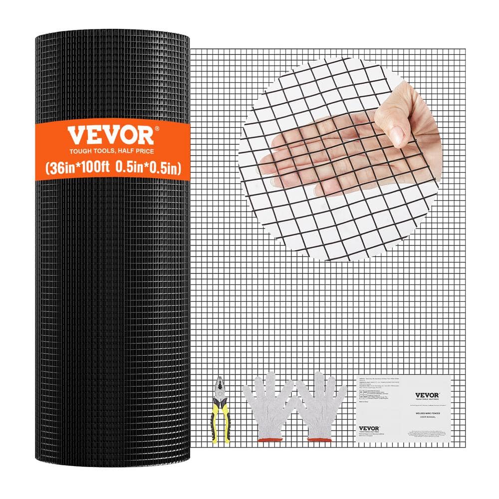 VEVOR Hardware Cloth 3 ft. x 100 ft. Galvanized Wire Mesh Roll 19 Gauge Chicken Wire Fence Roll Hardware Cloth