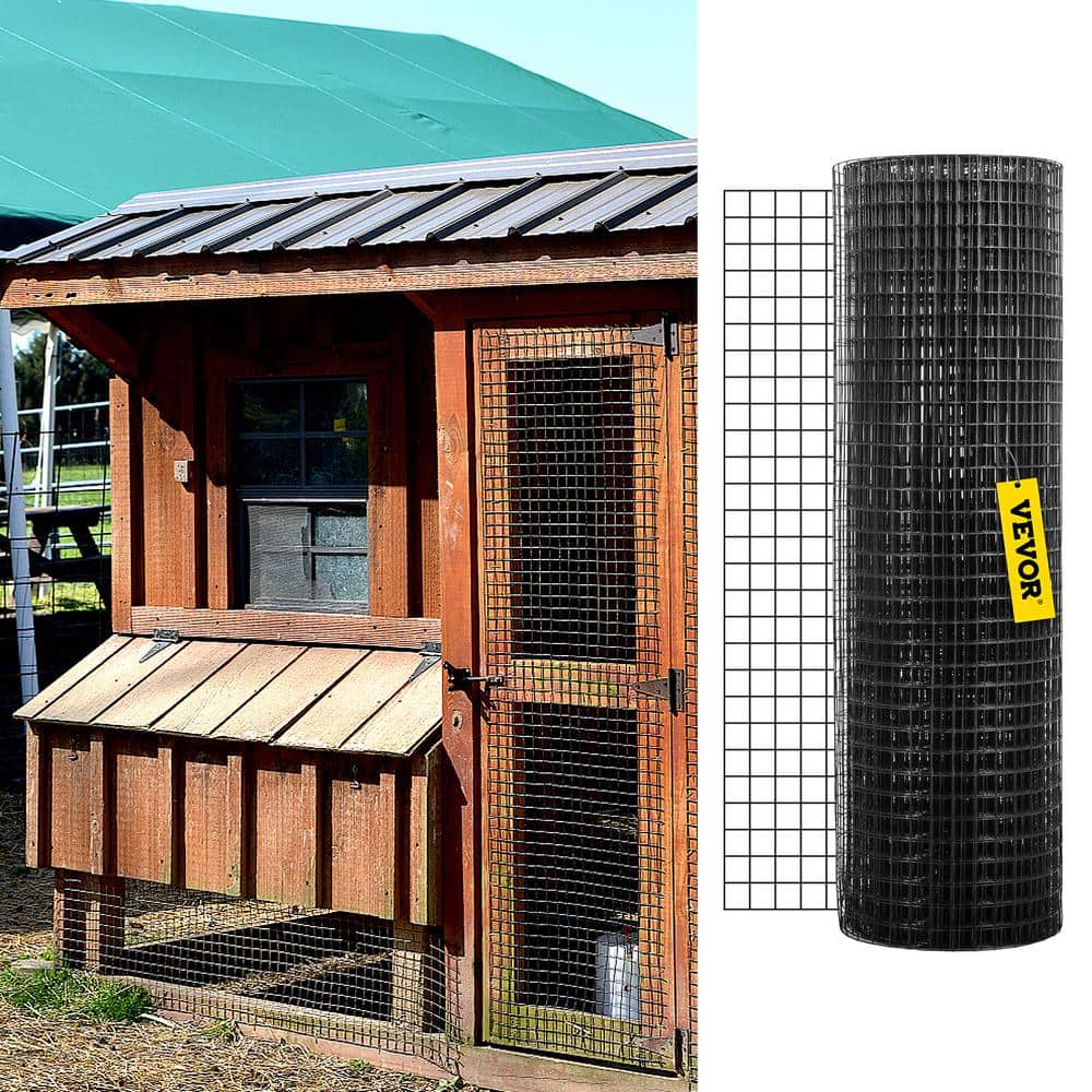 VEVOR Hardware Cloth 24 in. x 50 ft. Galvanized Steel Vinyl Coated 16-Gauge Chicken Wire Fencing for Garden Fencing