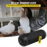 VEVOR Hardware Cloth 24 in. x 50 ft. Galvanized Steel Vinyl Coated 16-Gauge Chicken Wire Fencing for Garden Fencing