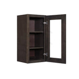 LIFEART CABINETRY Lancaster Shaker Assembled 15 in. x 30 in. x 12 in. Wall Mullion Door Cabinet with 1 Door 2 Shelves in Vintage Charcoal