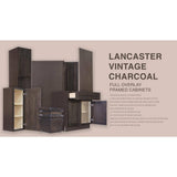LIFEART CABINETRY Lancaster Shaker Assembled 15 in. x 36 in. x 12 in. Wall Mullion Door Cabinet with 1 Door 2 Shelves in Vintage Charcoal