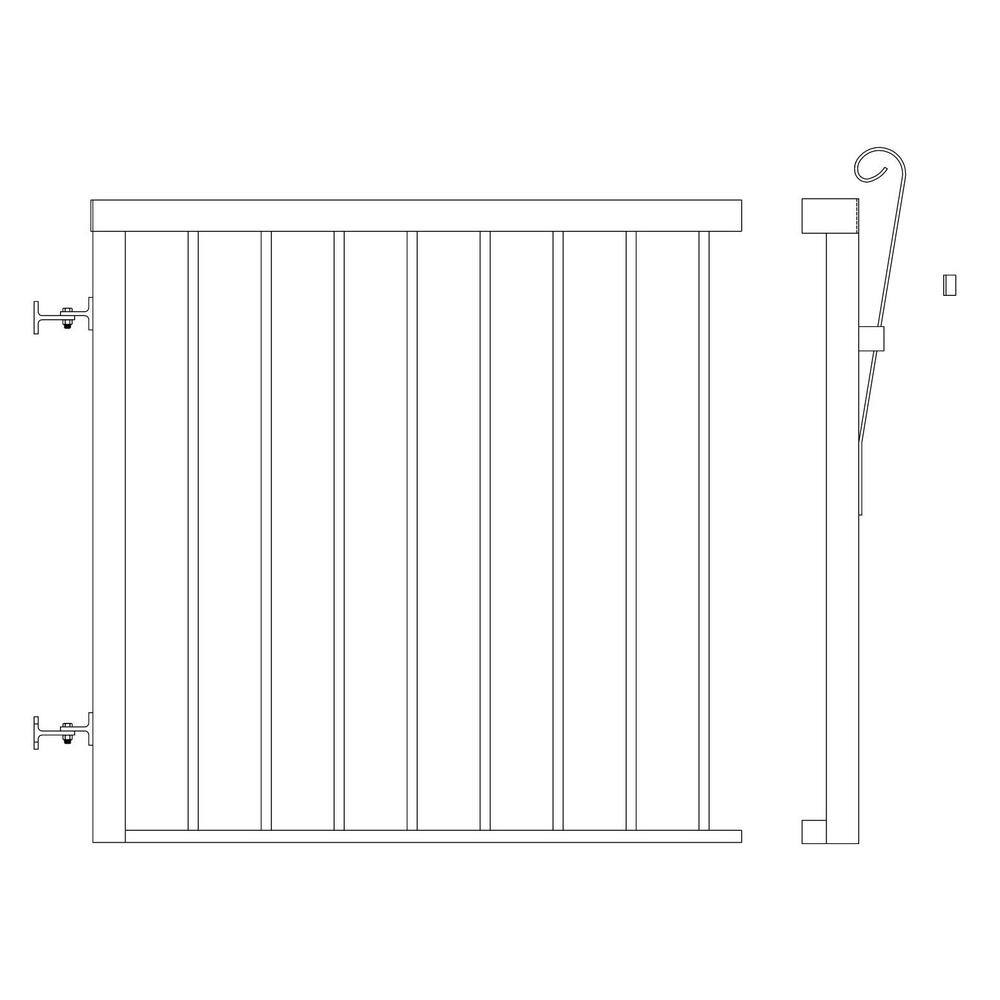 Vista 42 in. H x 48 in. W White Regular Picket Gate