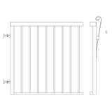 Vista 42 in. H x 48 in. W White Regular Picket Gate