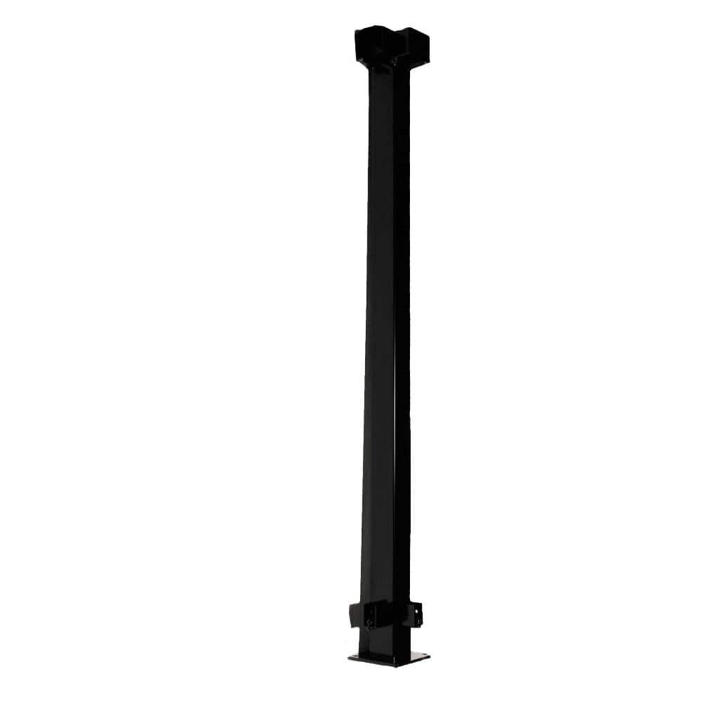Vista 36 in. H x 2 in. W Black Aluminum Level Rail 90° Corner Post for Railing Kit