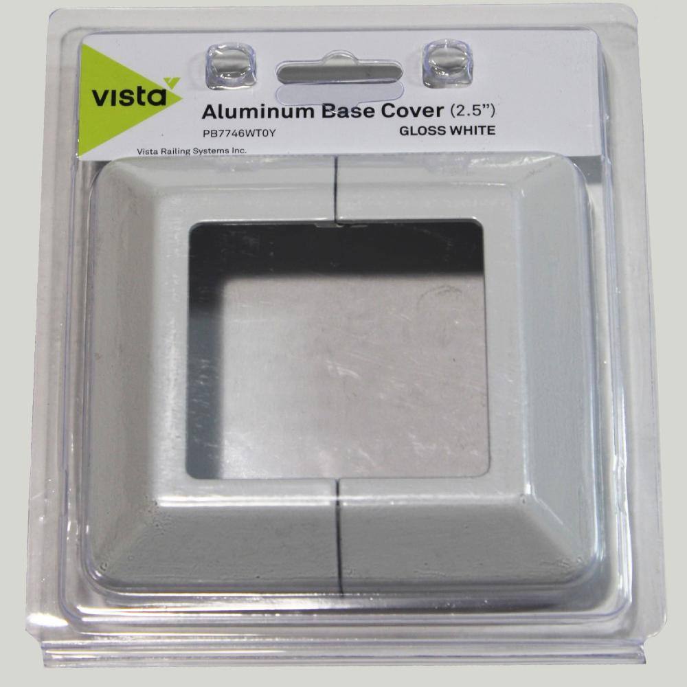 Vista 1 in. H x 4 in. W White Aluminum Base Plate Cover for 2.5 in. Post