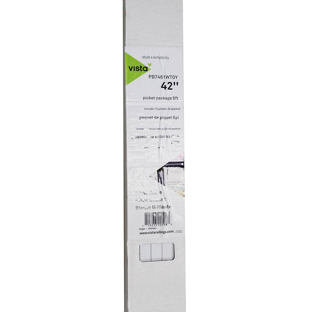 Vista 42 in. H x 72 in. W White Aluminum Level Rail Kit