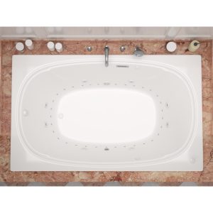 Universal Tubs Peridot 6 ft. Acrylic Rectangular Drop-in Whirlpool & Air Bathtub in White (48 x 78 in)