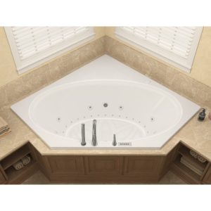 Universal Tubs Mali 5 ft. Acrylic Corner Drop-in Air and Whirlpool Bathtub in White (60 x 60 in.)