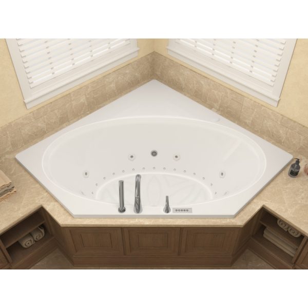 Universal Tubs Mali 5 ft. Acrylic Corner Drop-in Whirlpool & Air Bathtub, White, 60 x 60 in.
