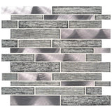 MS International Volcanic Luxe Interlocking 12 x 12 Glass/Metal Mosaic Wall Tile, Mesh-Mounted