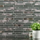 MS International Volcanic Luxe Interlocking 12 x 12 Glass/Metal Mosaic Wall Tile, Mesh-Mounted
