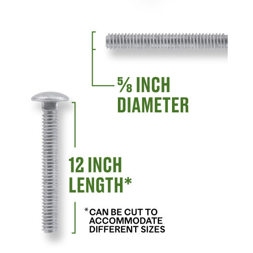 Hillman 5/8 in. x 8 in. Hot-Dipped Galvanized Steel Carriage Bolts, 25-Pack