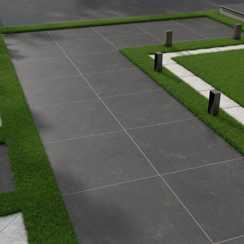 MSI Vulkon Nero 2 cm. x 24 in. x 24 in. Matte Porcelain Paver Tile (8 sq. ft./Case)