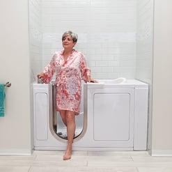 Ella Elite 52 in. Walk-In Whirlpool & Air Bath Tub, White, Right-Hand Door, Thermostatic Faucet, Dual Drain, Shower Screen