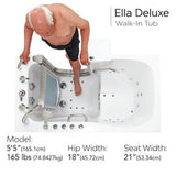 Deluxe 55 in. Acrylic Walk-In Whirlpool and Air Bath Bathtub in White, Fast Fill Faucet, Heated Seat, RHS Dual Drain