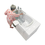Ella Elite 52 in. Walk-In Whirlpool & Air Bath Tub, White, Right-Hand Door, Thermostatic Faucet, Dual Drain, Shower Screen