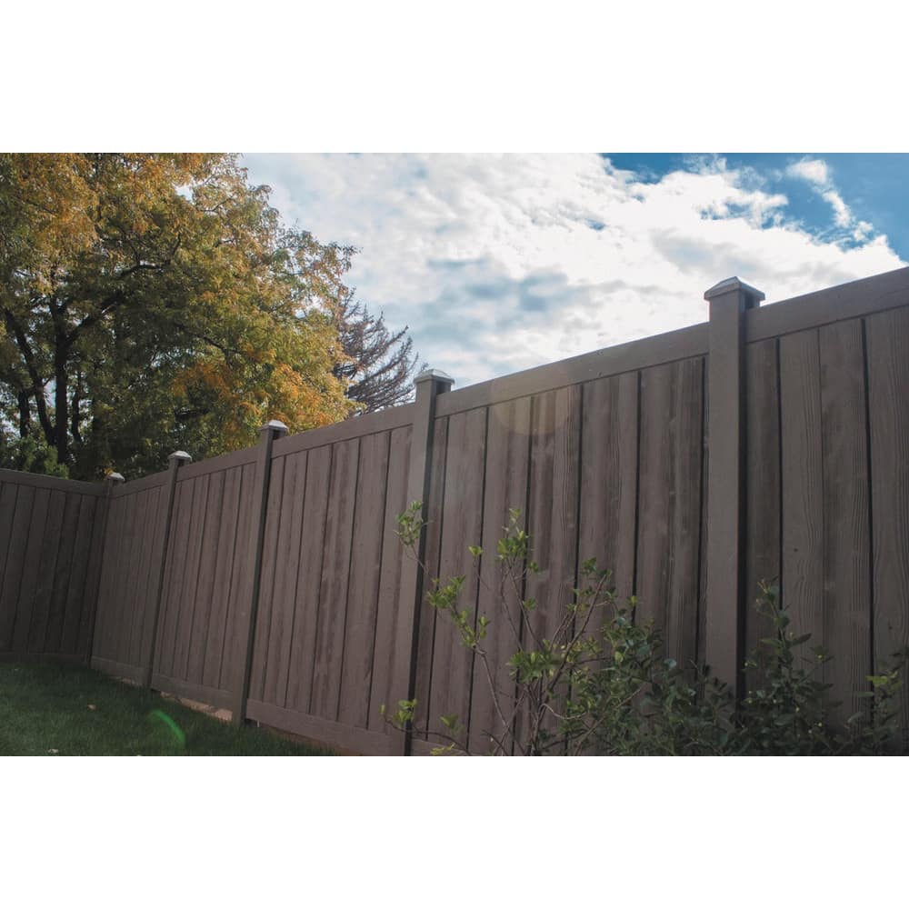 SimTek Ashland 6 ft. x 6 ft. Dark/Walnut Brown Composite Privacy Fence Panel