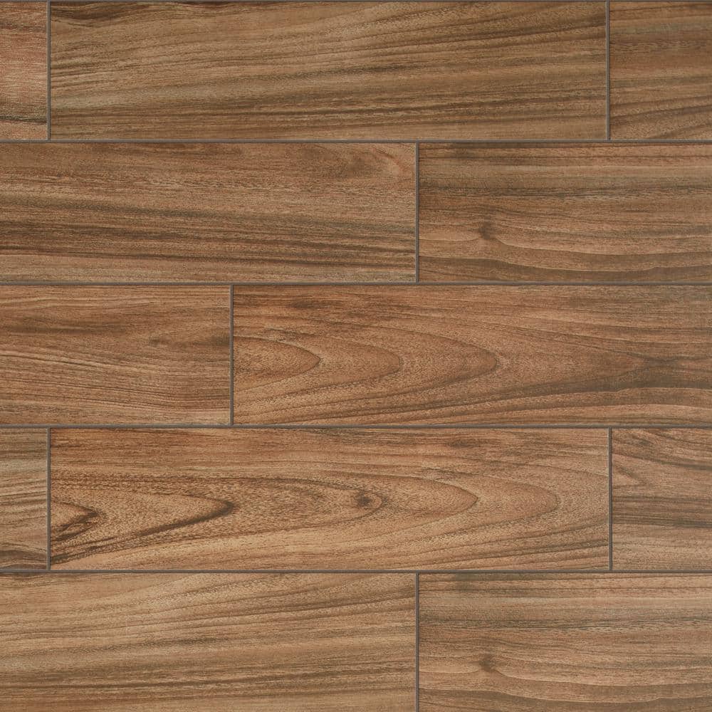 Daltile Baker Wood 6 in. x 24 in. Walnut Glazed Porcelain Floor and Wall Tile (14.55 sq. ft./Case)