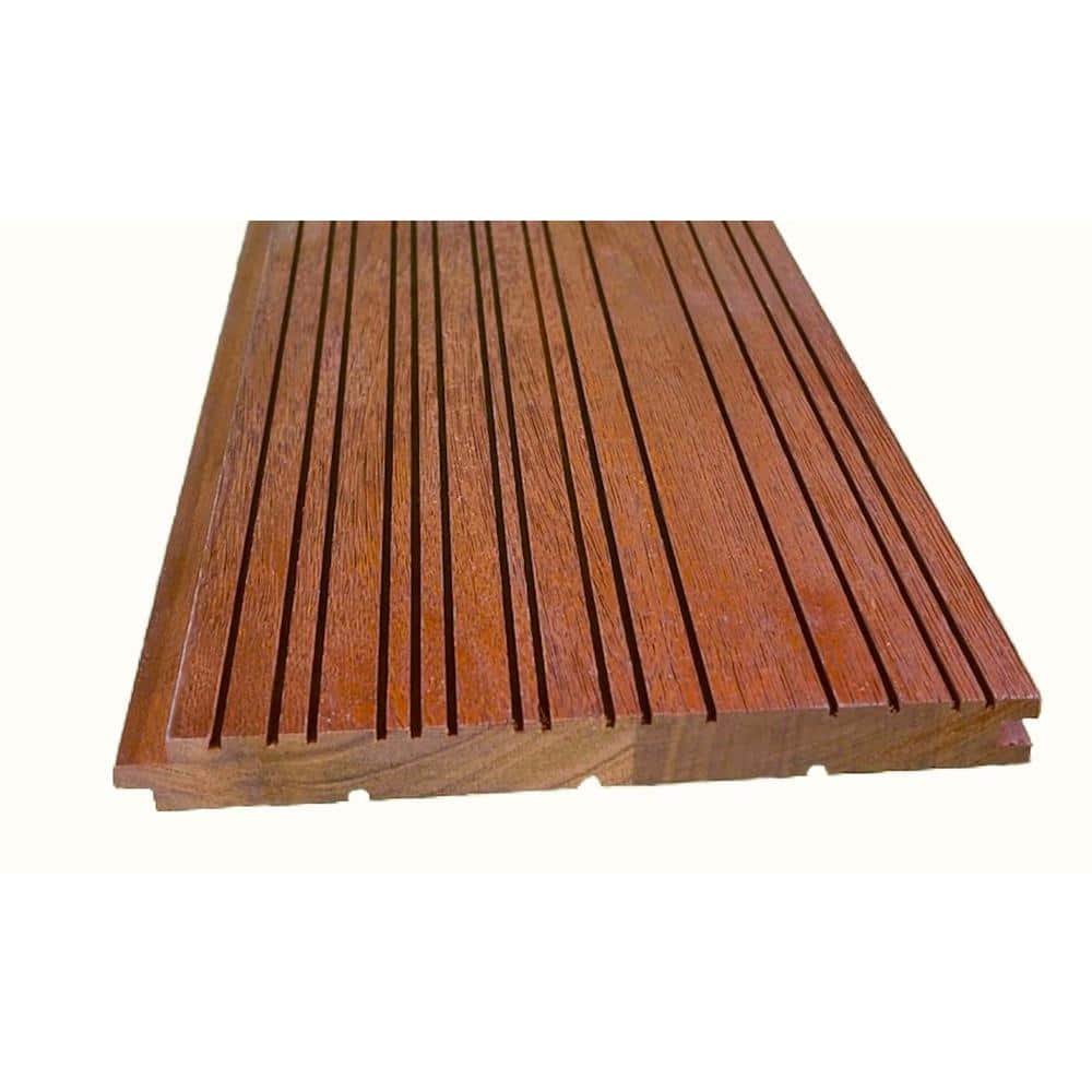 Thermally Modified 0.63 in. x 6 in. Grooved Design Siding Wood Board Deck Tile in Brown Color (1-Each)