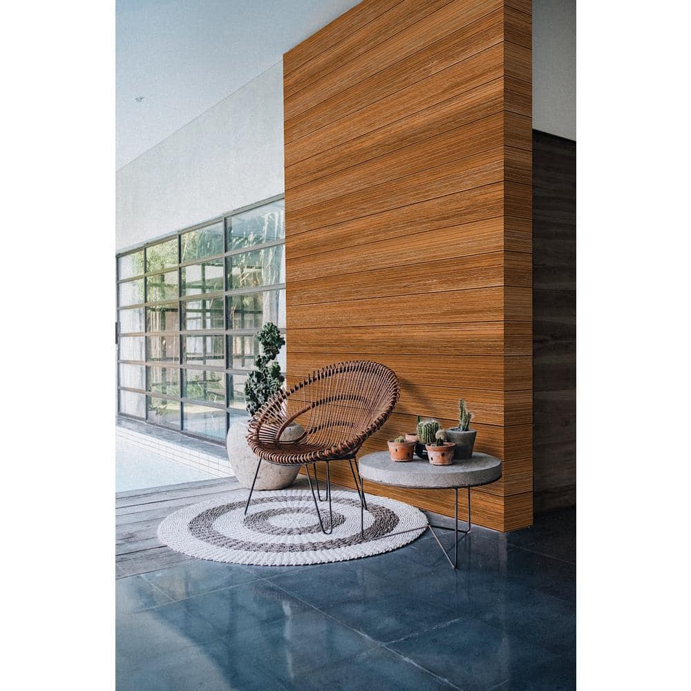 Thermally Modified 0.63 in. x 6 in. Grooved Design Siding Wood Board Deck Tile in Brown Color (1-Each)