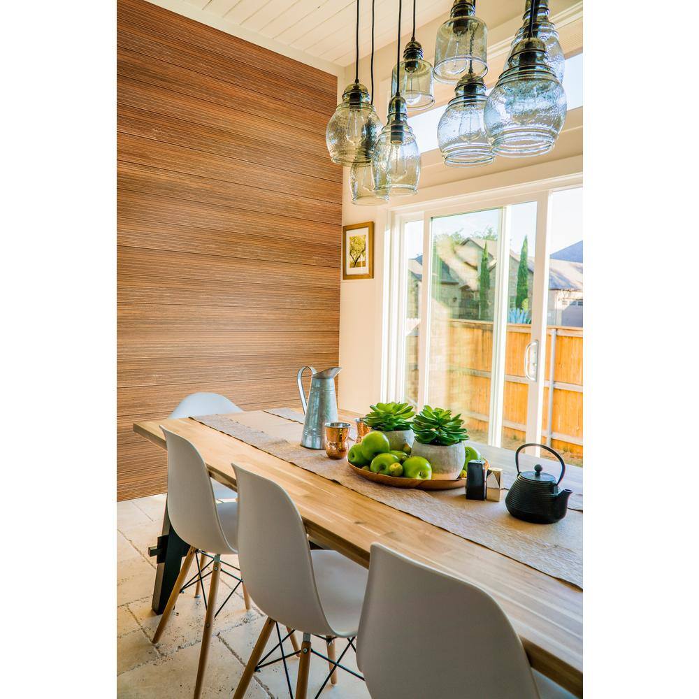 Thermally Modified 0.63 in. x 6 in. Grooved Design Siding Wood Board Deck Tile in Brown Color (1-Each)