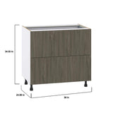 J COLLECTION Medora Textured 36 in. W x 34.5 in. H x 24 in. D in Slab Walnut Assembled Base Kitchen Cabinet with Inner Drawer